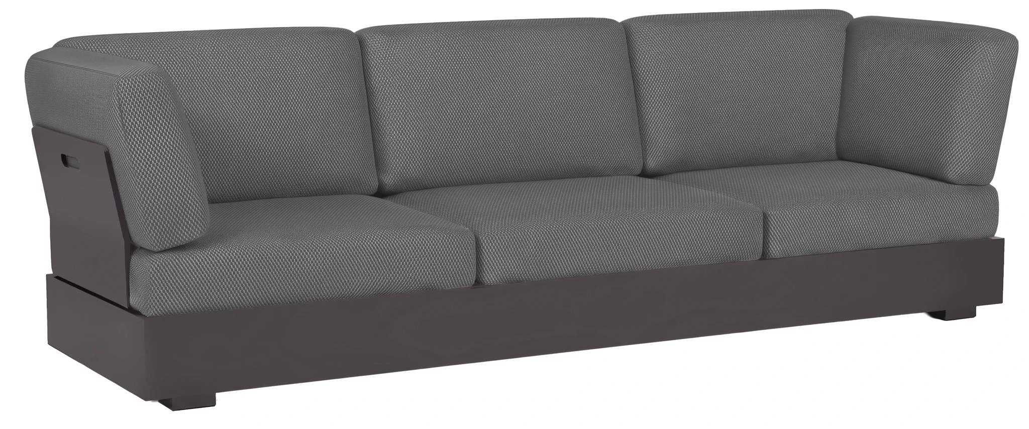 Bari 3-Sitzer Lounge Sofa Lehne links & rechts, grau/Sunbrella® lopi shadow R013