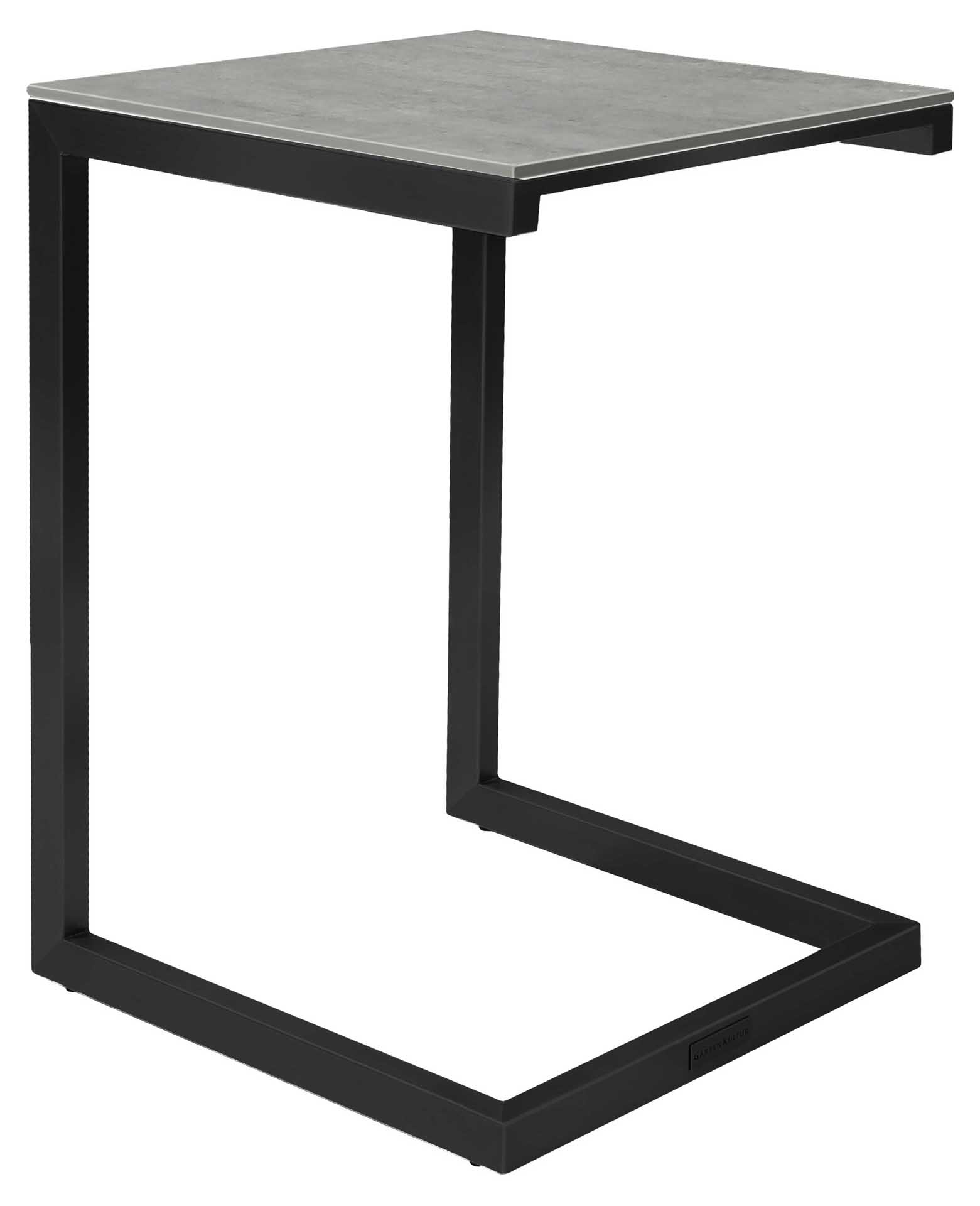 Tivo Beistelltisch 38x35cm, Edelstahl eisengrau/Keramik vulcano grigio