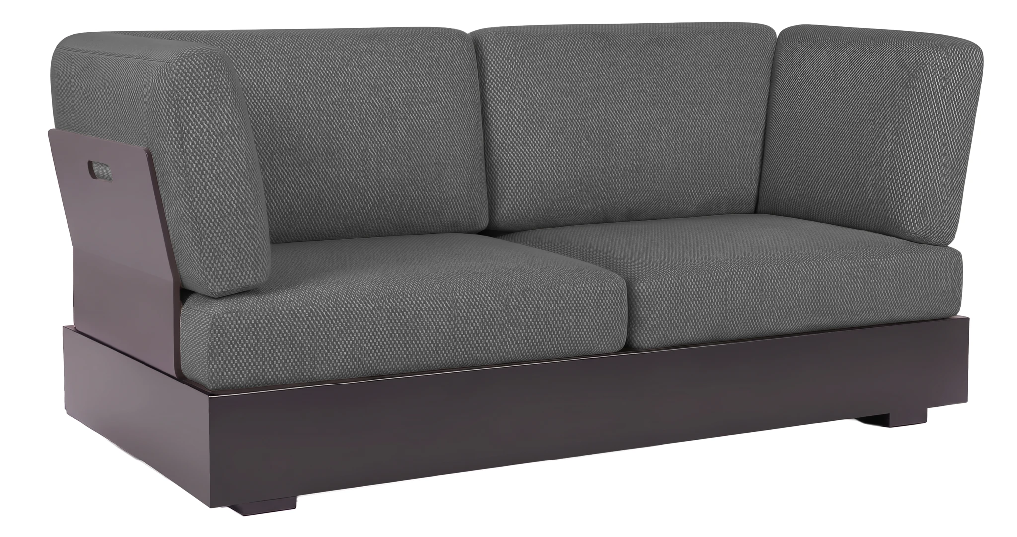 Bari 2-Sitzer Lounge Sofa Lehne links & rechts, grau/Sunbrella® lopi shadow R013