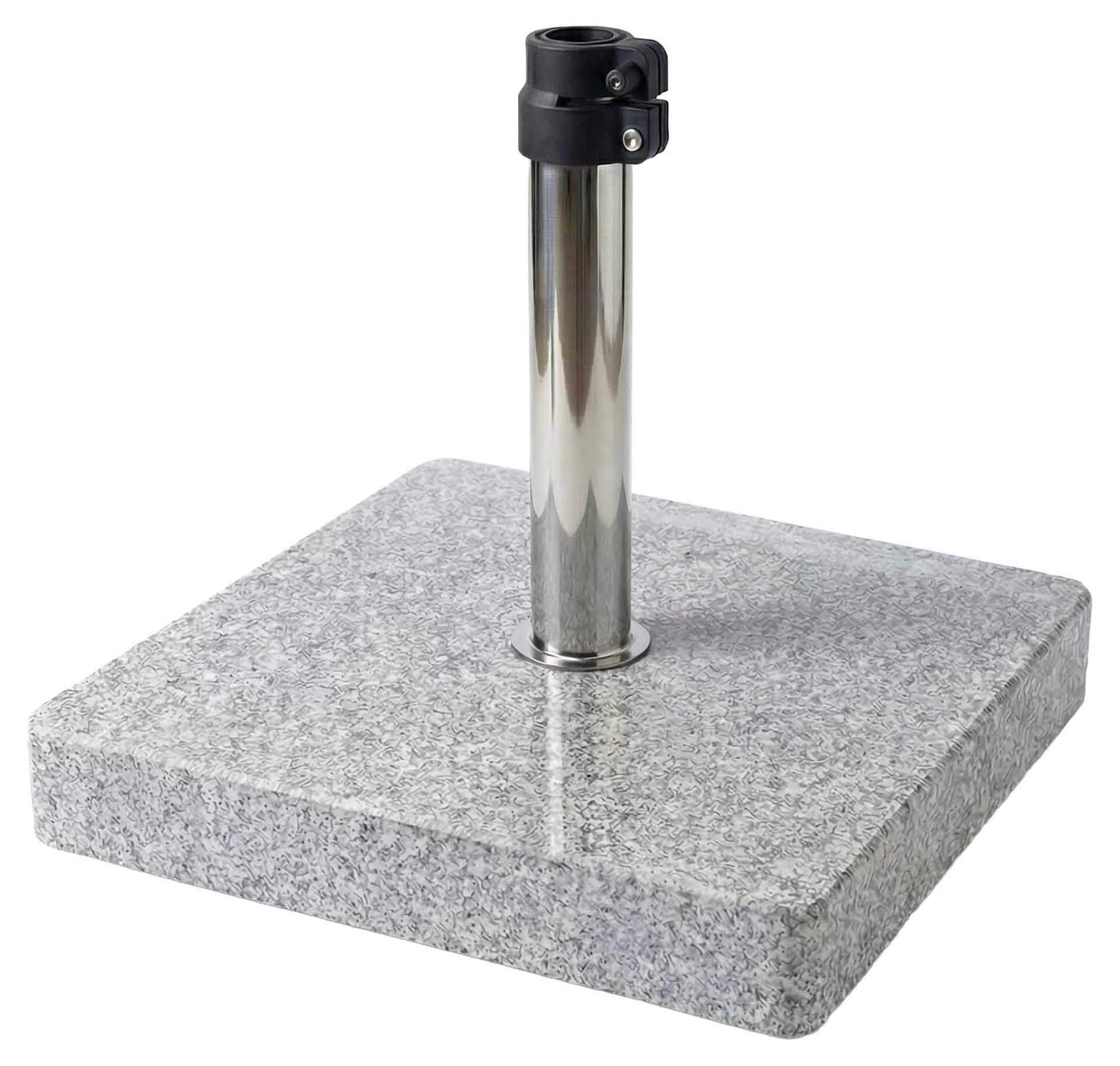 Granit Schirmständer 55kg, Standrohr Edelstahl 35-48mm mit Schnellspanner