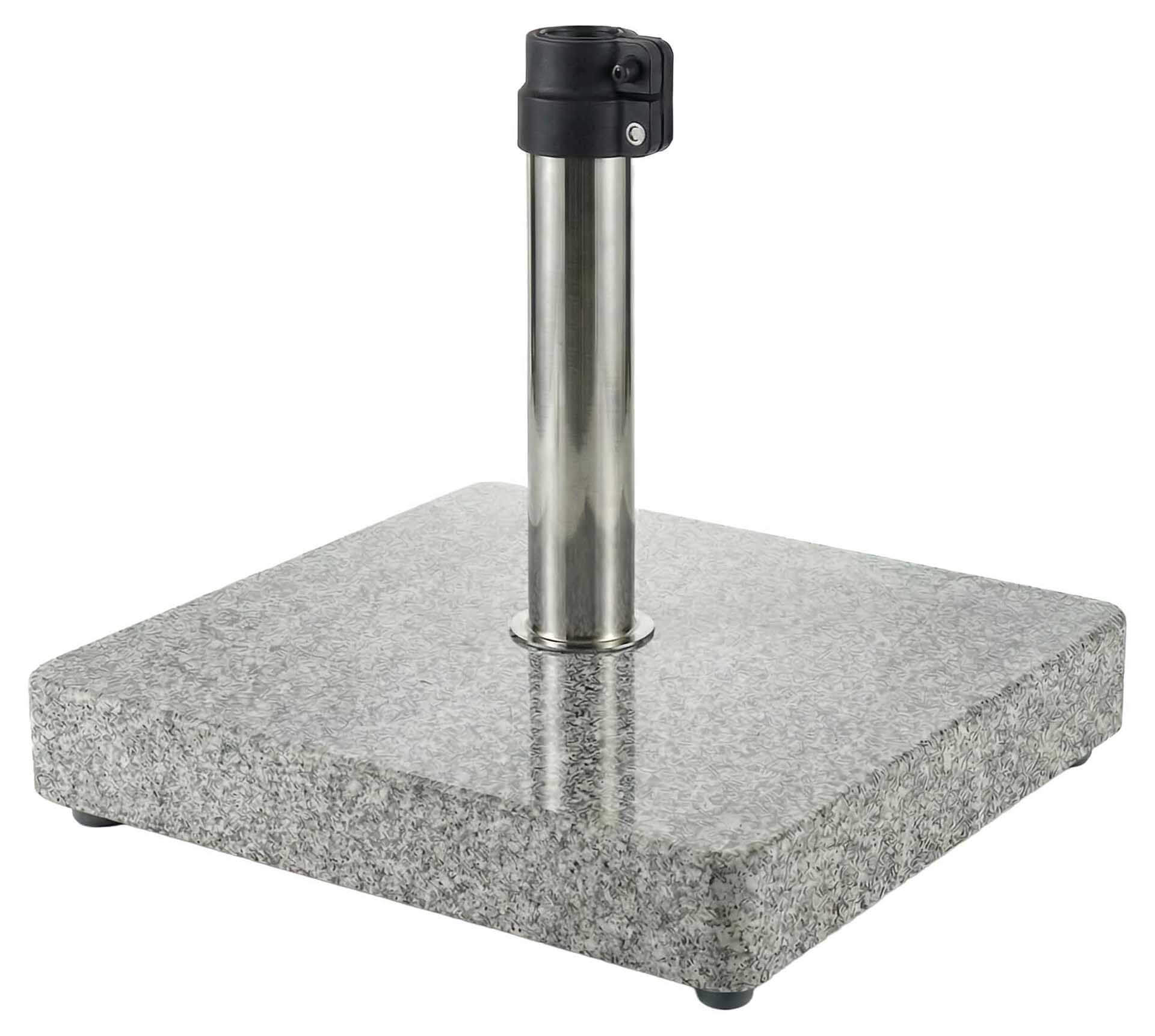 Granit Schirmständer 35kg, Standrohr Edelstahl 35-48mm mit Schnellspanner