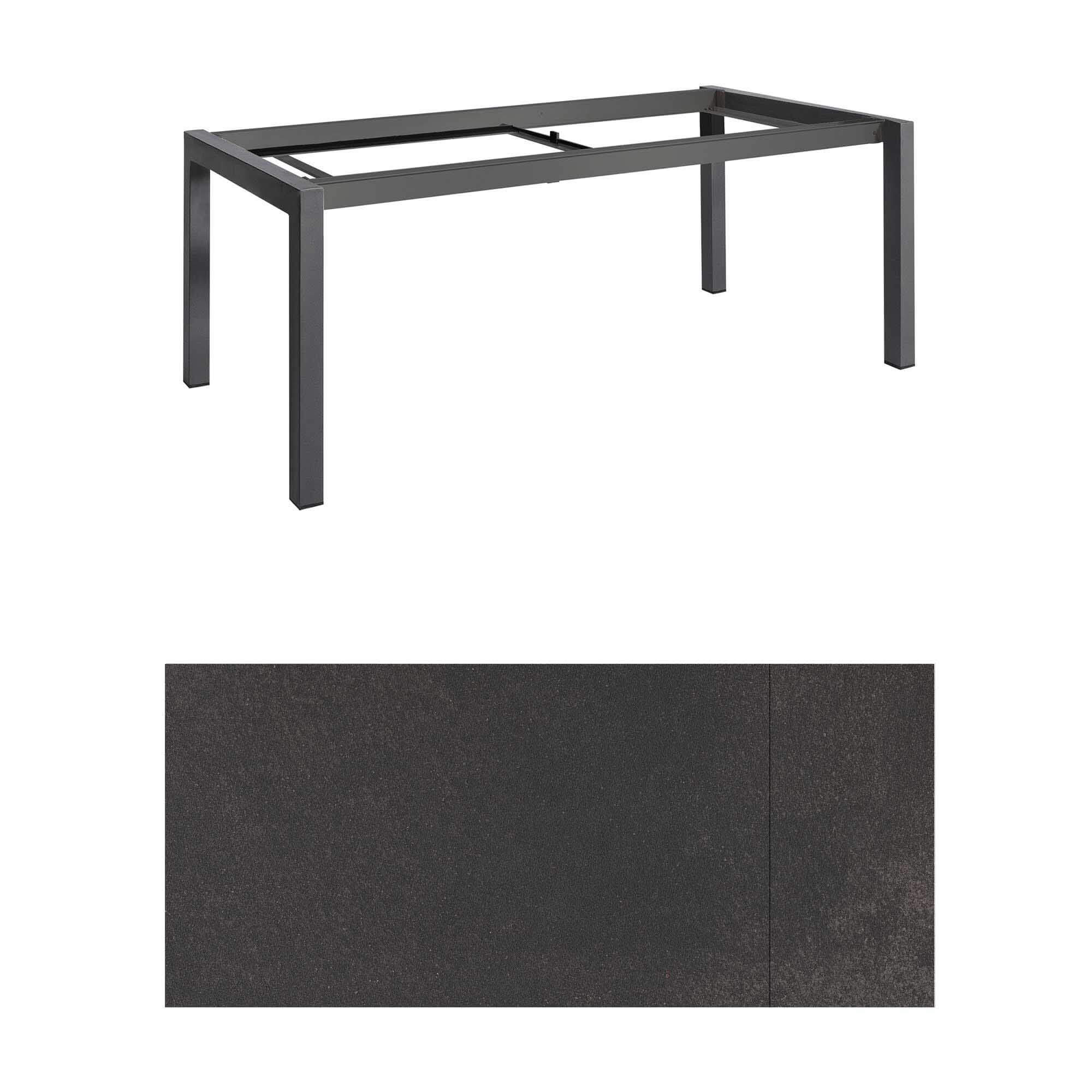 Forli Ausziehtisch 160/220x90cm, grau/HPL titanium