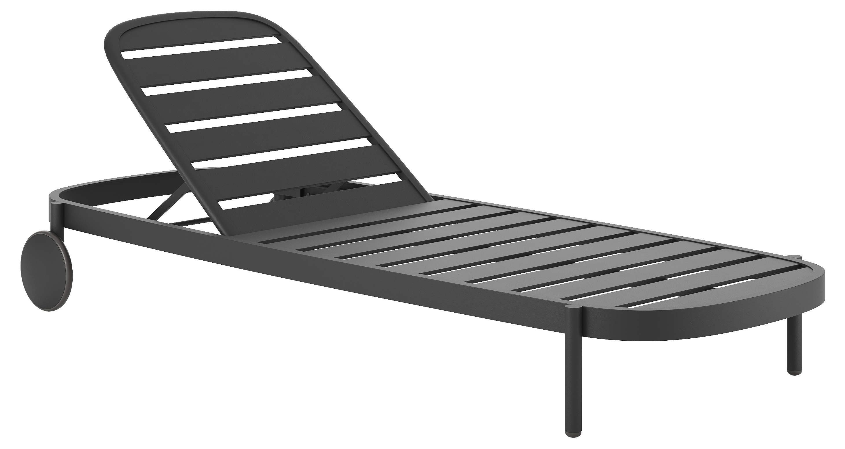 Ava Sonnenliege mit Rollen, eisengrau