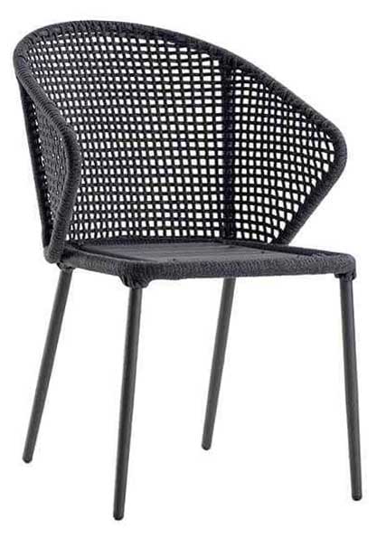 Hera Stapelsessel eisengrau/schwarz, open weaving