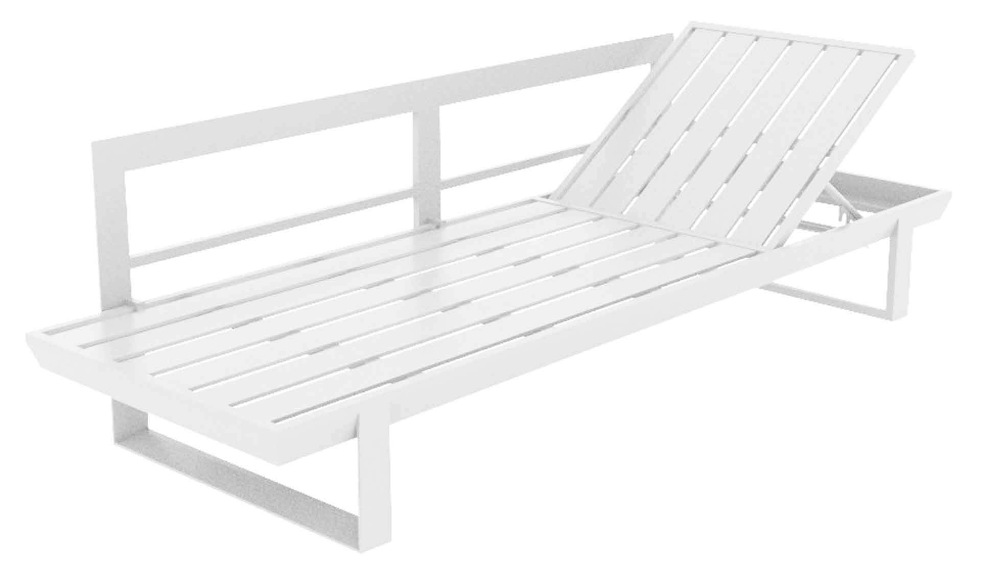 Leon 3-Sitzer Lounge Sofa/Multifunktionsliege hoch mit Rückenlehne, weiß