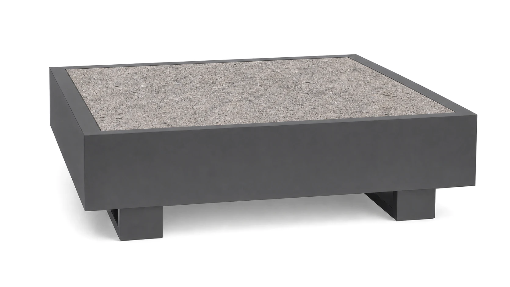 Bari Lounge Kaffeetisch 90x90cm, grau/Dekton pietra grigio