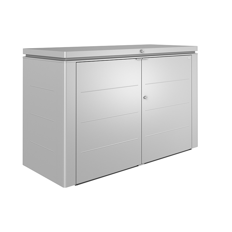HIGHBOARD 200 Kissenbox 200x84x127cm, silber-metallic, zerlegt