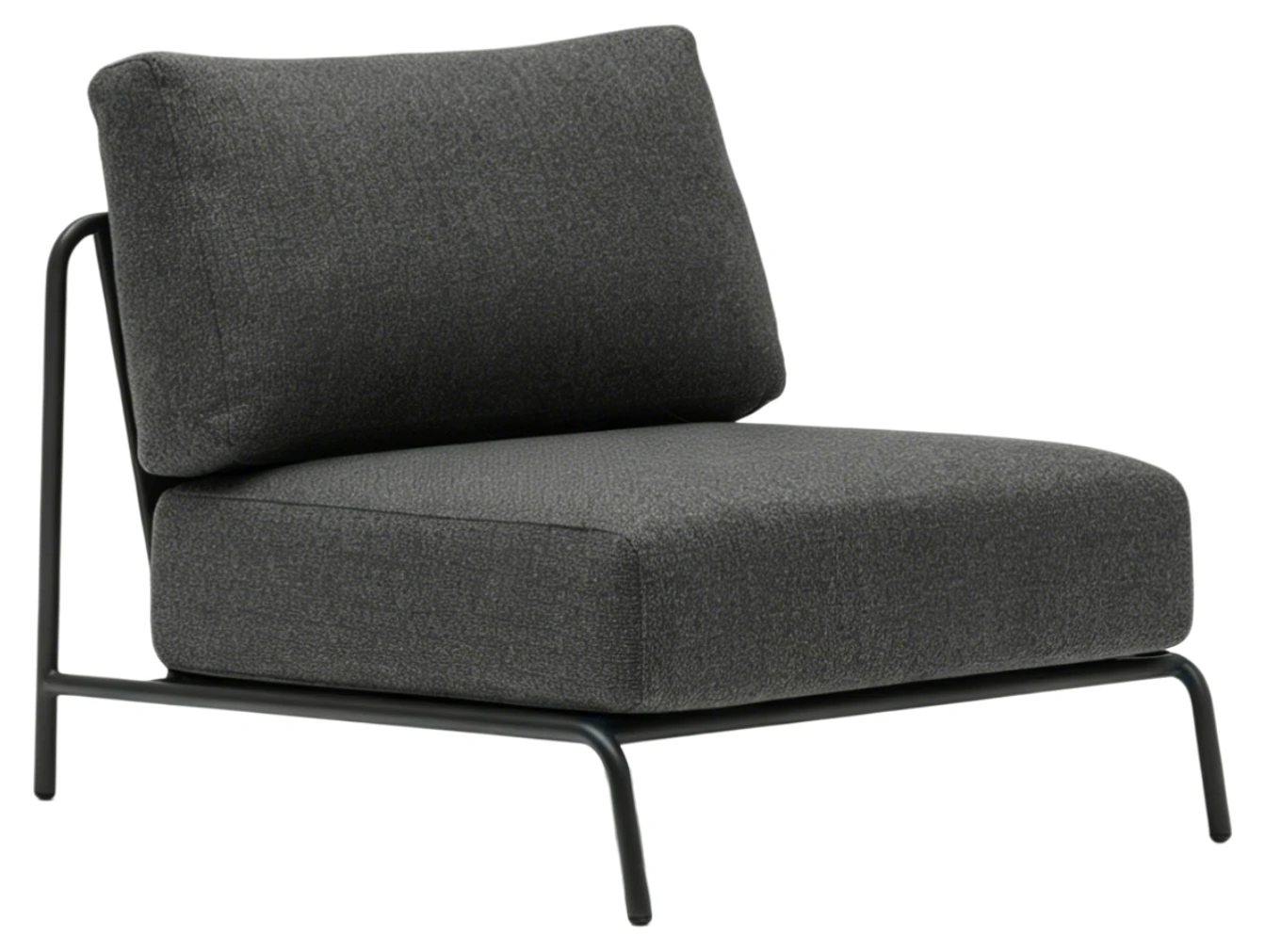 Maya 2-Sitzer Lounge Modul, Edelstahl eisengrau/Polsterung light grey