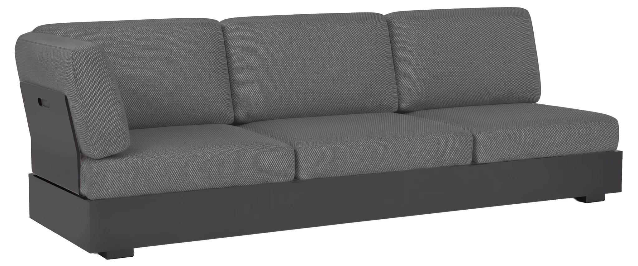 Bari 3-Sitzer Lounge Sofa Ecke links oder rechts, grau/Sunbrella® lopi shadow R013