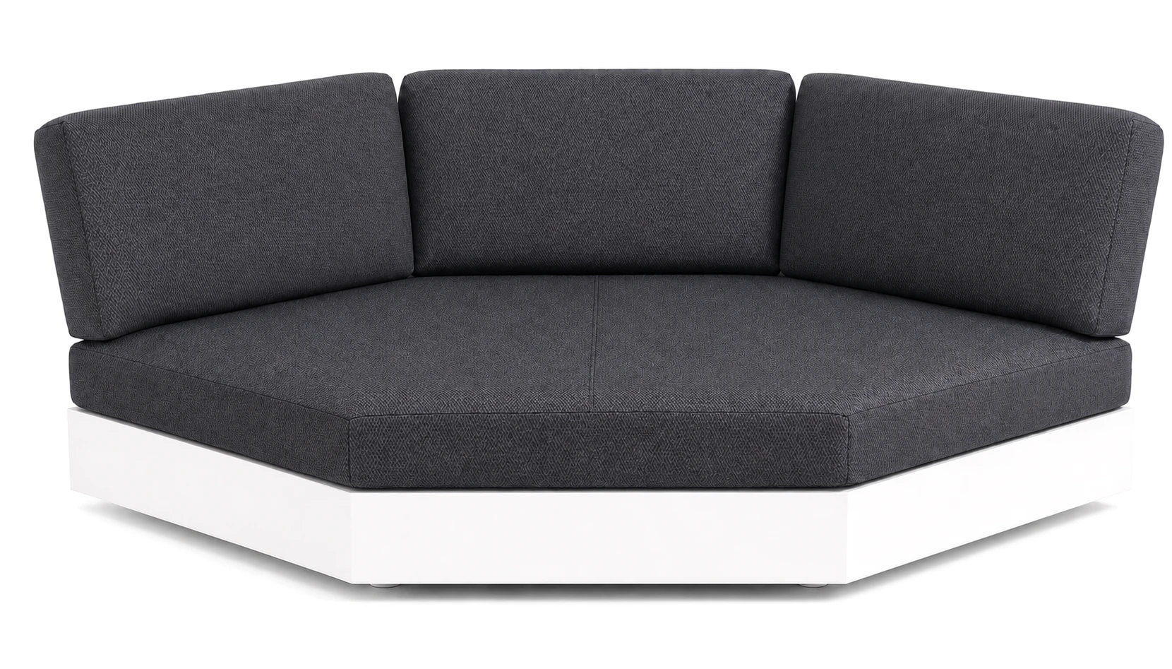 Bari Lounge Ecke weiß/Sunbrella® lopi shadow R013