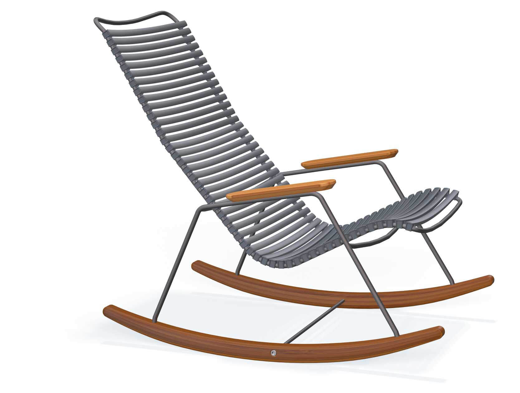 Click Rocking Schaukelstuhl, grau/dark grey, Armlehnen Bambus