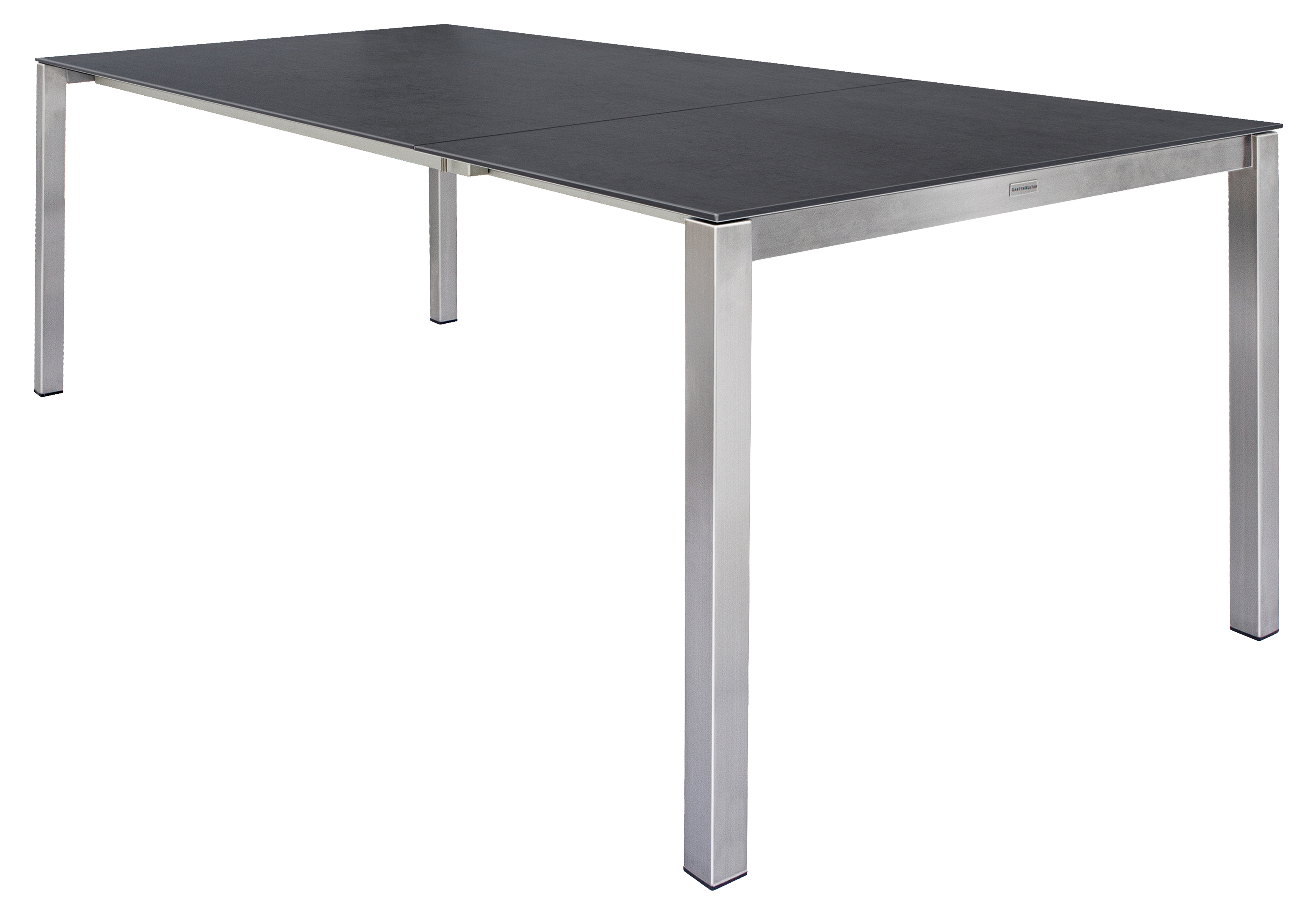 Garda Ausziehtisch 160/220x100cm, Edelstahl/Keramik vulcano nero