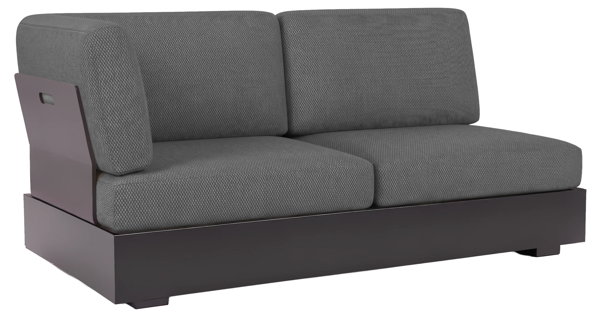 Bari 2-Sitzer Lounge Sofa Ecke links oder rechts, grau/Sunbrella® lopi shadow R013