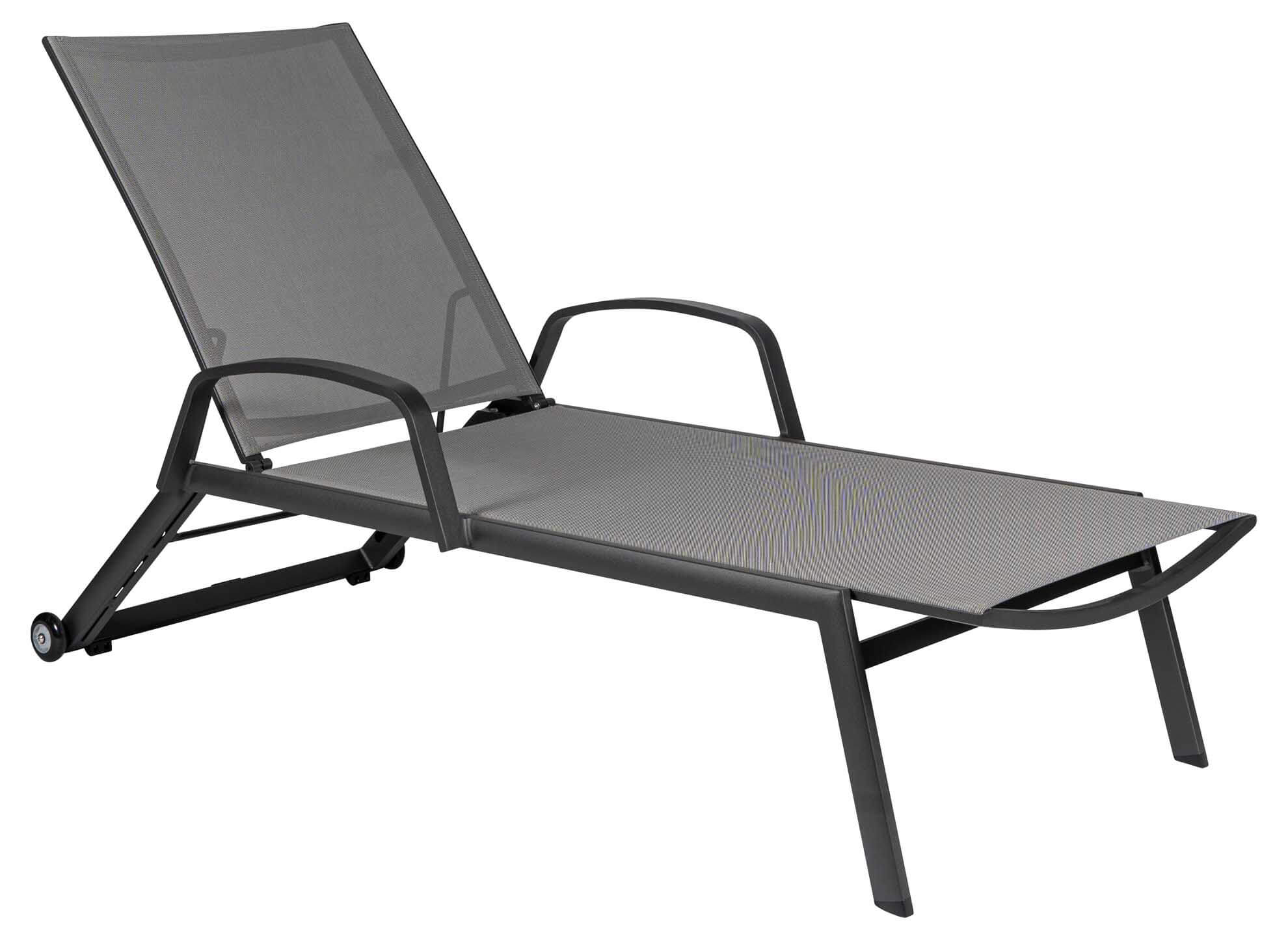 Hydra Sonnenliege, eisengrau/silbergrau, Armlehnen Aluminium