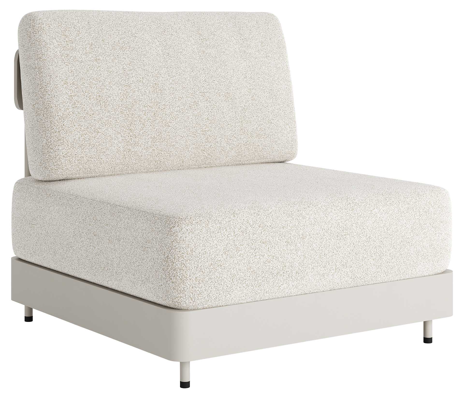 Senso Lounge-Sessel oder Mittelteil Aluminium dune, Kissen Cielo Kit