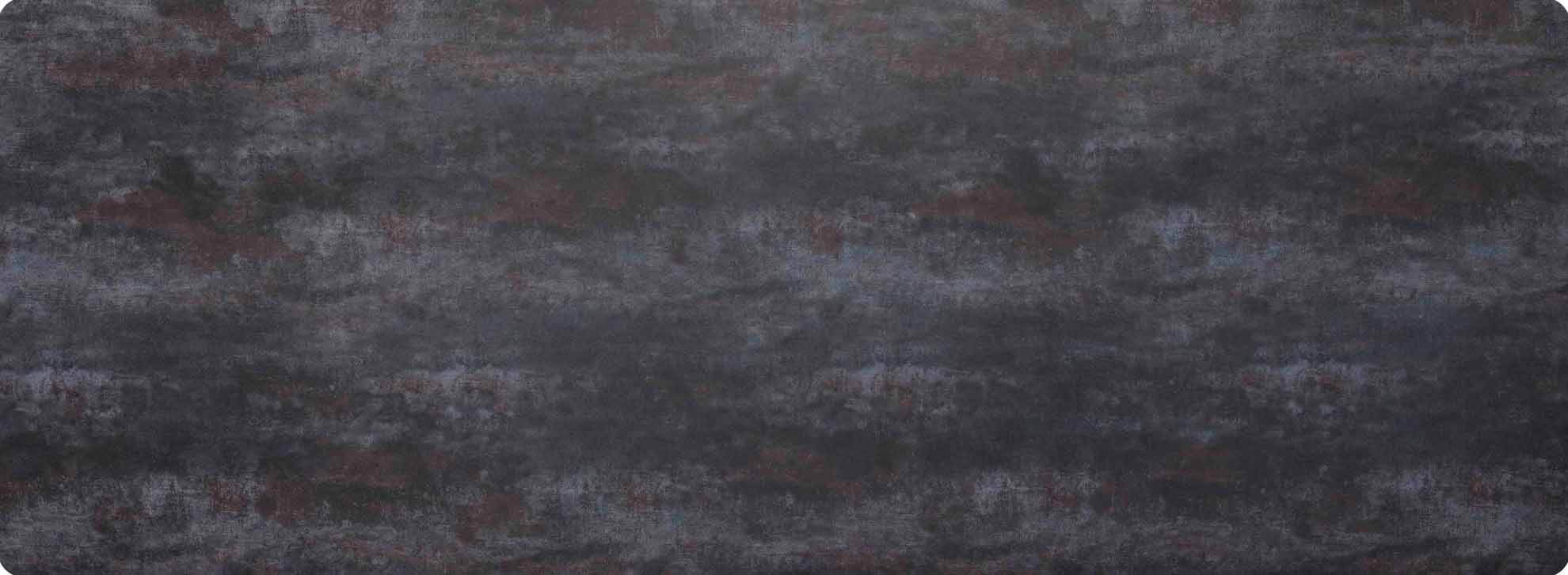 Tischplatte 300x105cm Ecken abgerundet (Radius R50), Keramik oxido dark night (6mm)