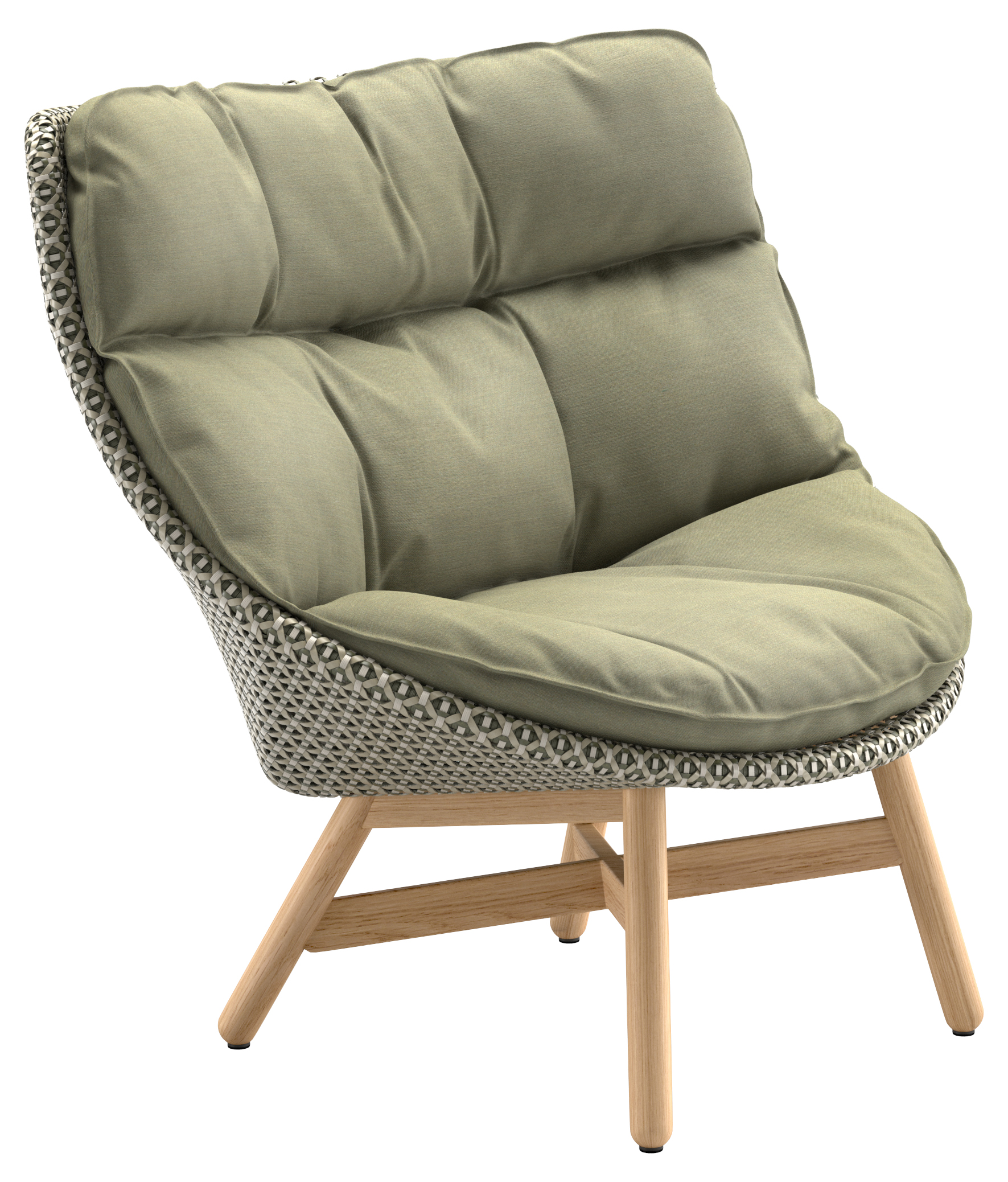 MBRACE Hochlehner mit Polsterauflage, Teak/alloro, 850 tuscon thyme