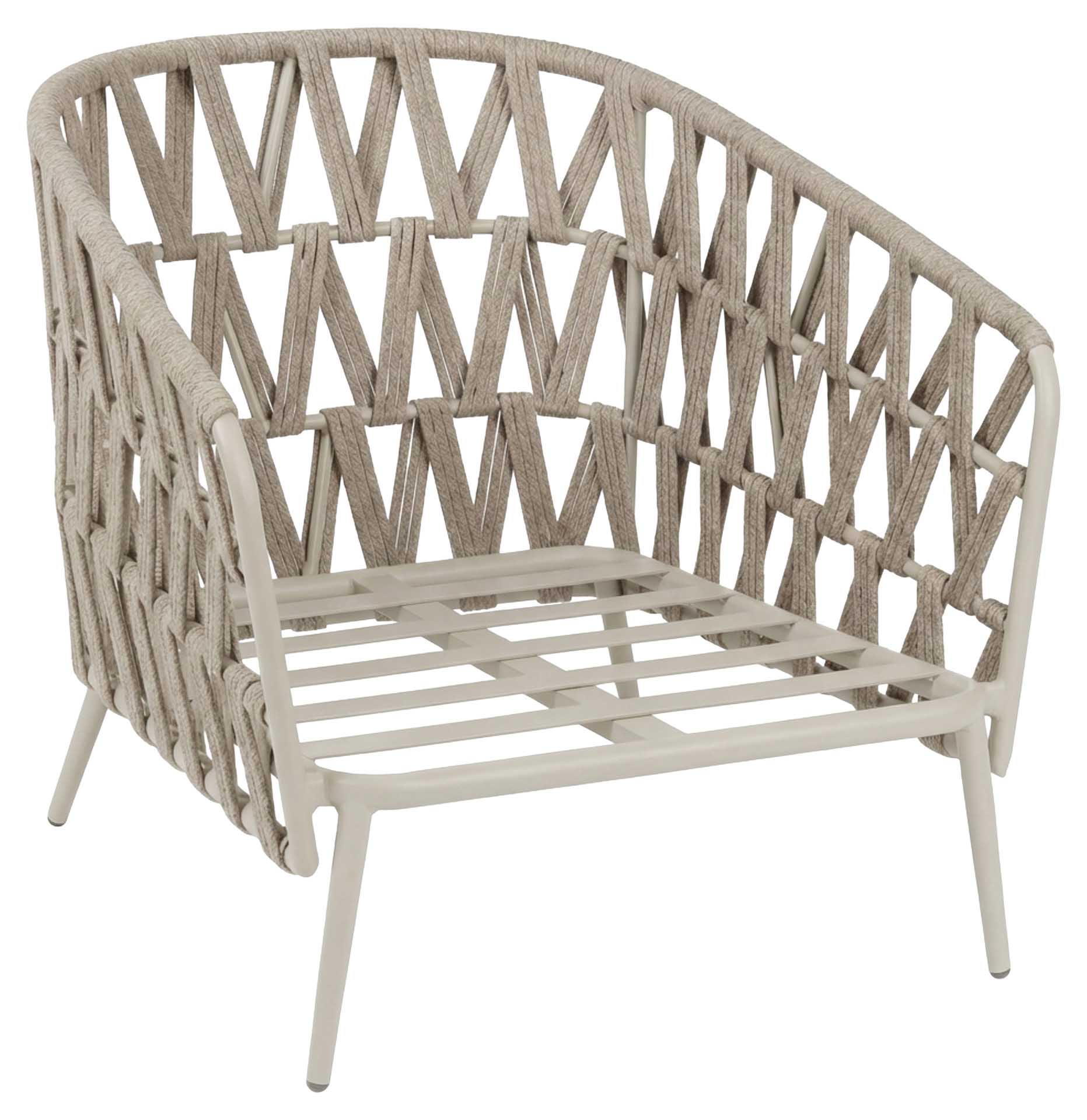 Palm Lounge Sessel, dune/linnen, cross weaving