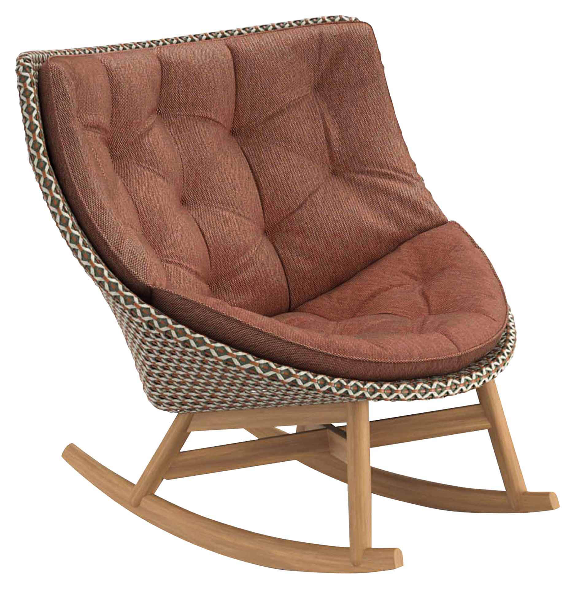 Set MBRACE Schaukelstuhl Teak/chestnut, Auflage 476 natura marsala