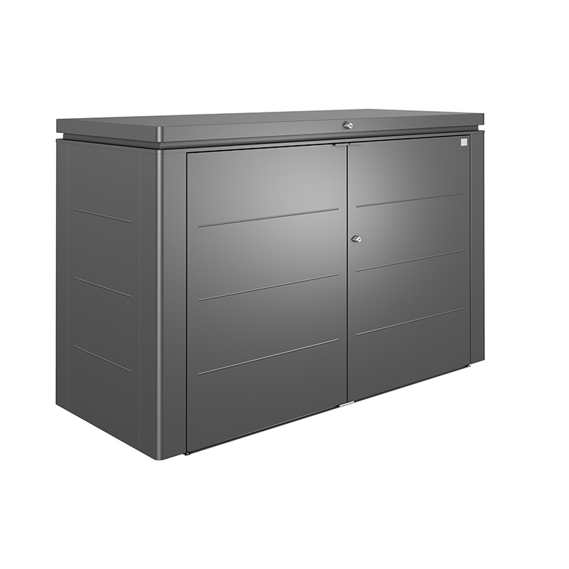 HIGHBOARD 200 Kissenbox 200x84x127cm, dunkelgrau-metallic, zerlegt
