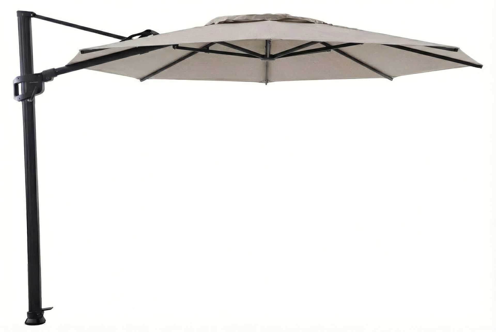 Solara Luxe Freiarmschirm 350cm rund, eisengrau/canvas