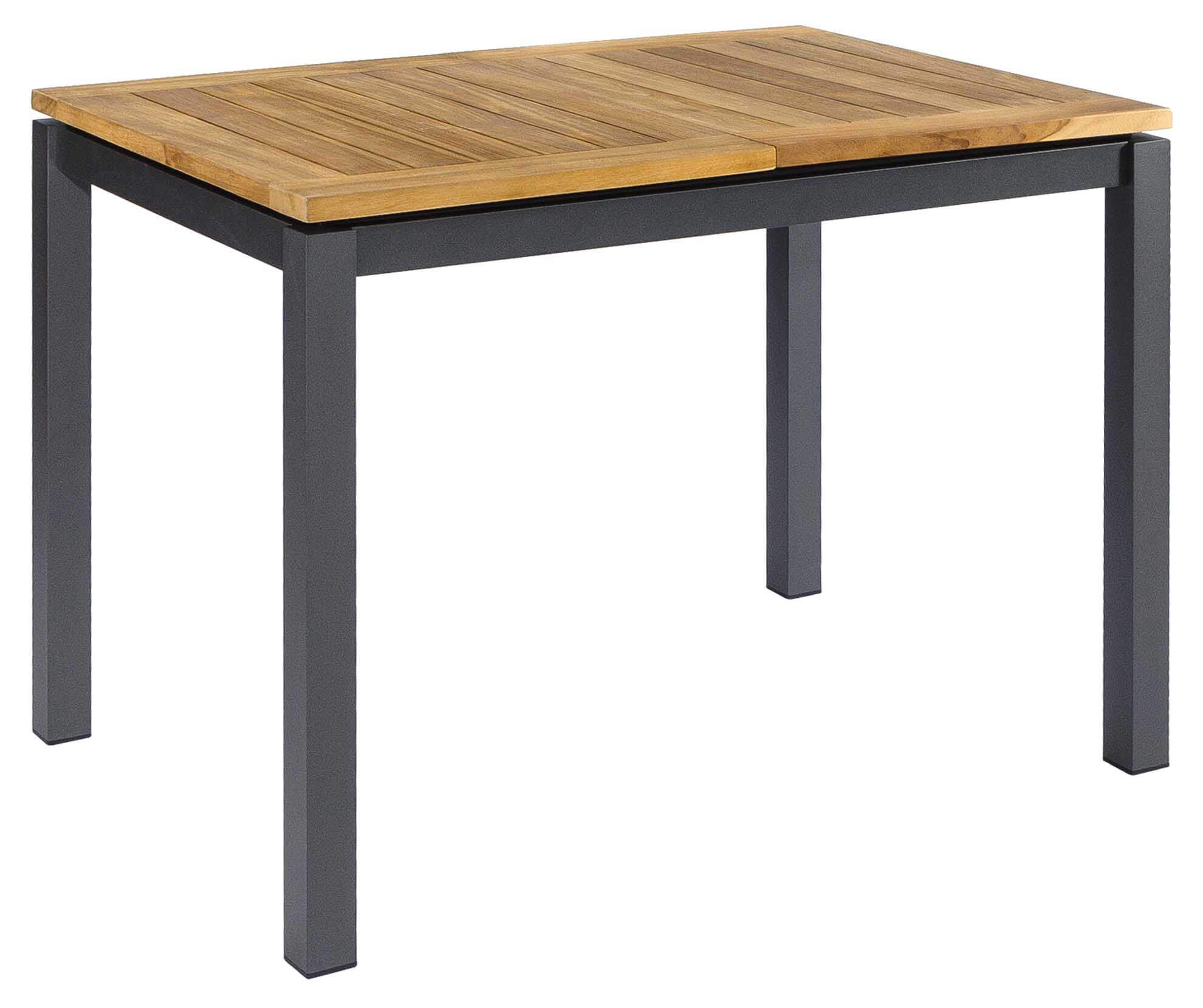 Mallorca Ausziehtisch 130/180x80cm rechteckig, eisengrau/Teak