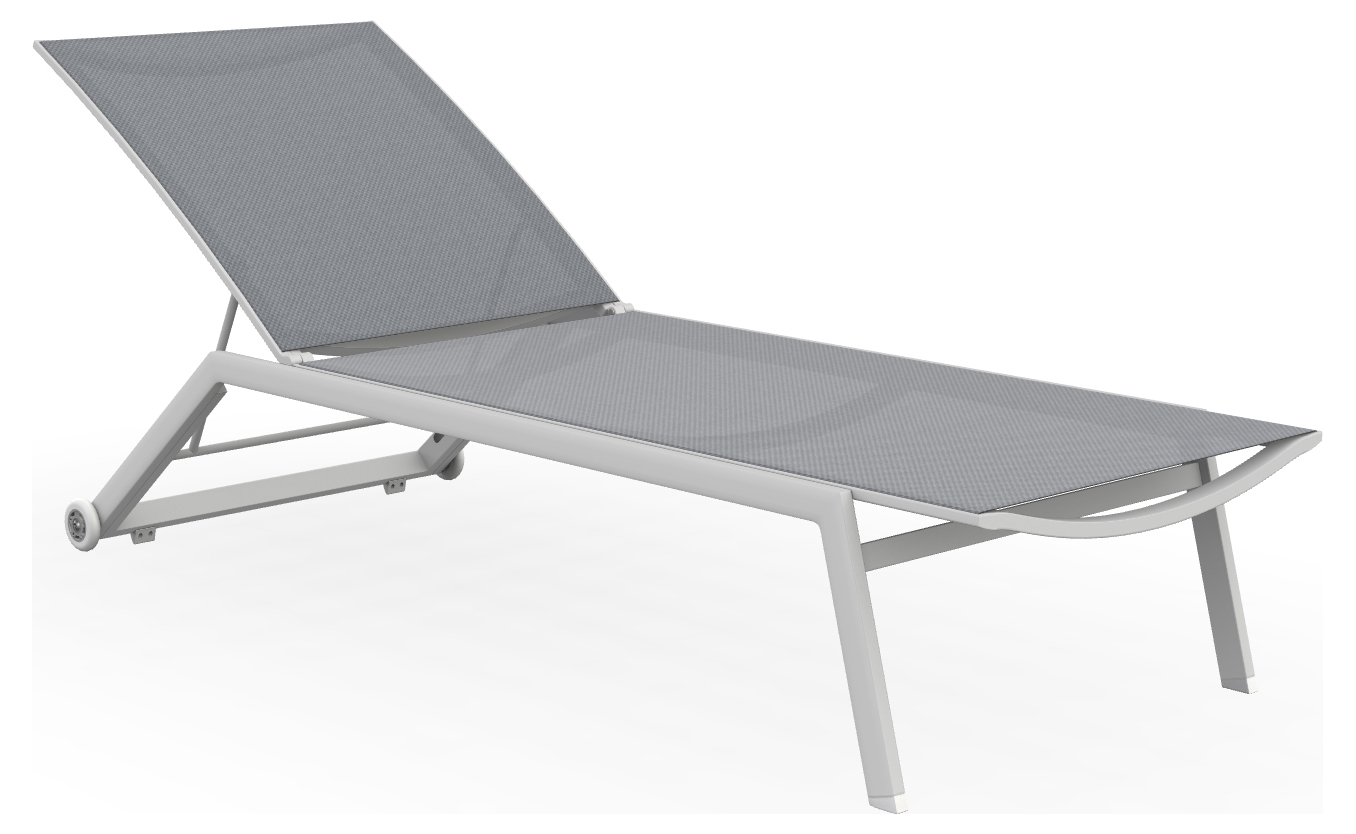 Hydra Sonnenliege, weiß/hellgrau