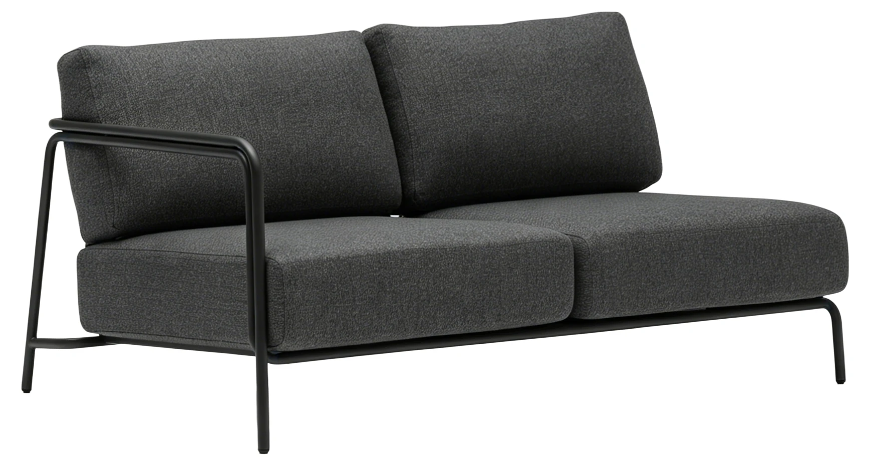 Enzo 2-Sitzer Lounge Modul rechts, eisengrau/Kissen havana anthrazit