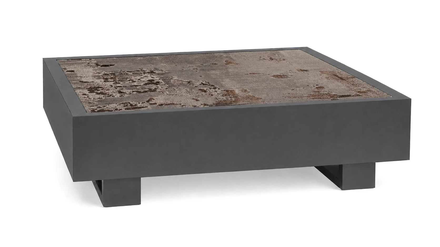 Bari Lounge Kaffeetisch 90x90cm, grau/Dekton trillium