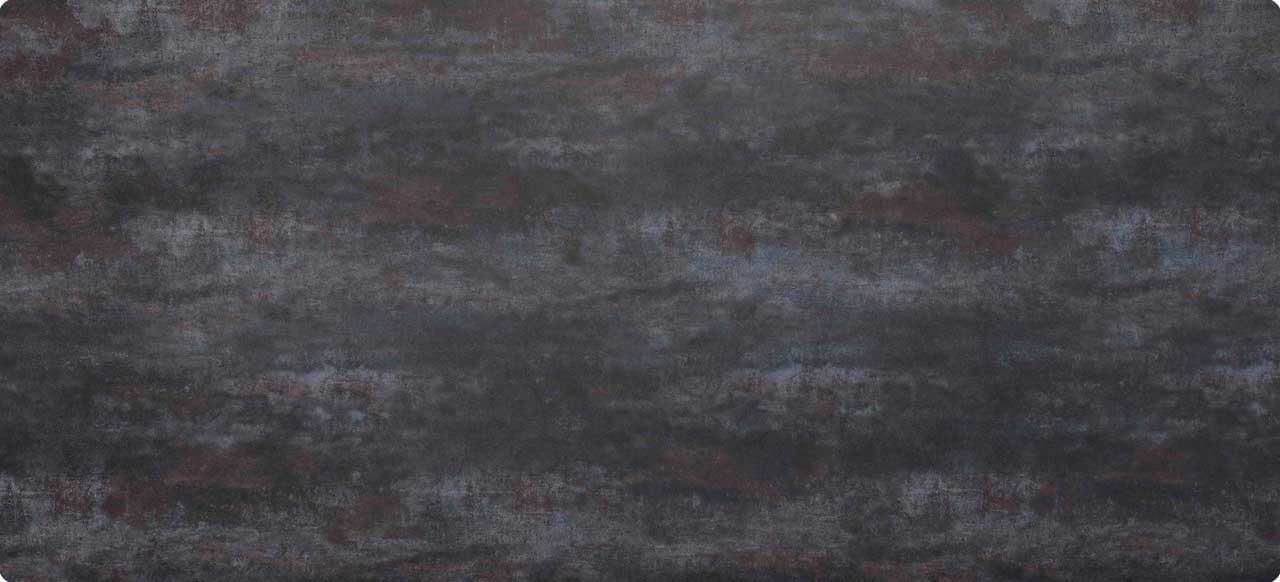 Tischplatte 220x100cm Ecken abgerundet (Radius R50), Keramik oxido dark night (6mm)