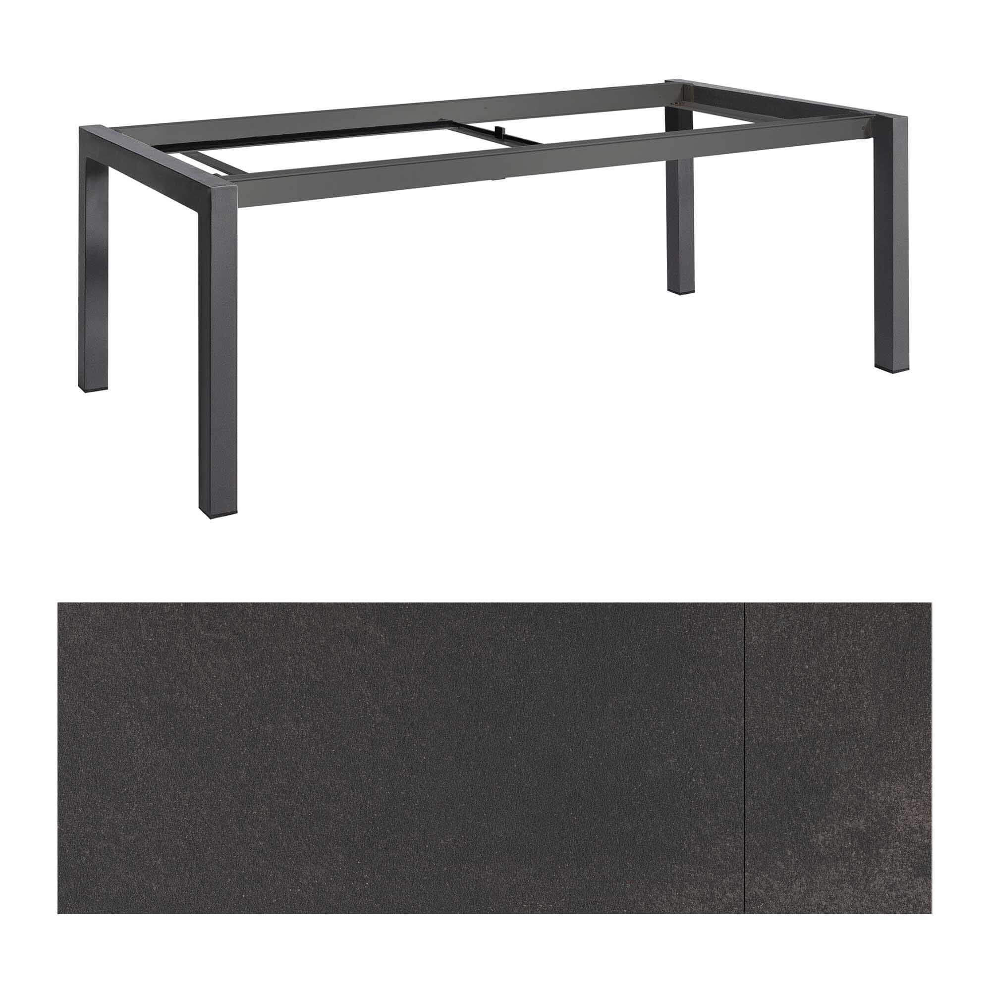 Forli Ausziehtisch 220/280x100cm, grau/HPL titanium