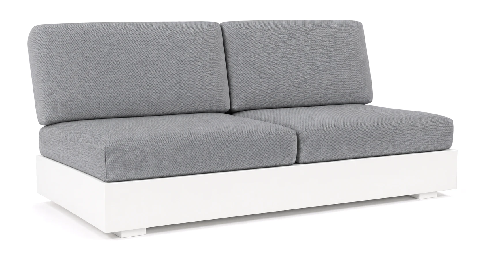 Bari 2-Sitzer Lounge Sofa weiß/Sunbrella® lopi ash R043