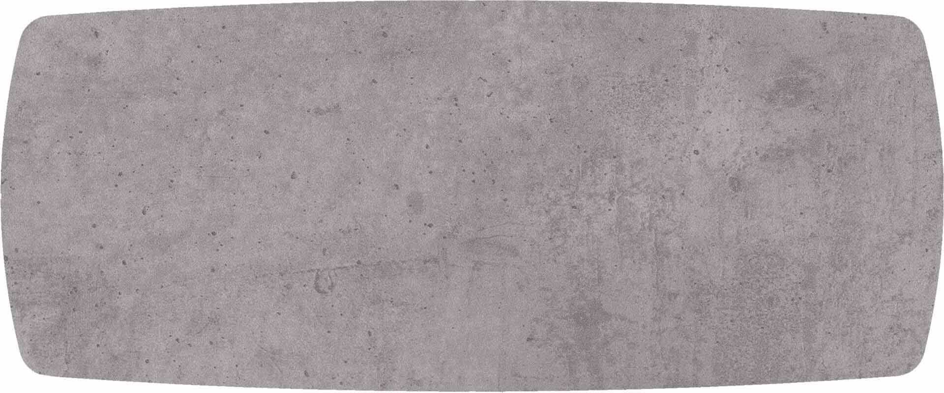 Tischplatte 240x100cm Bootsform, HPL zementgrau (13mm)