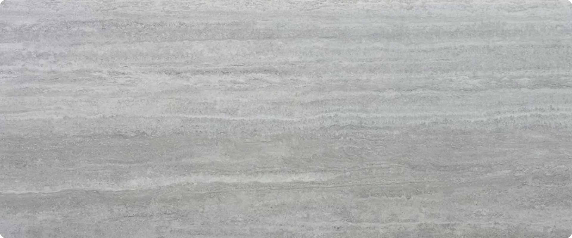 Tischplatte 240x100cm Ecken abgerundet (Radius R50), Keramik travertino silver (6mm)