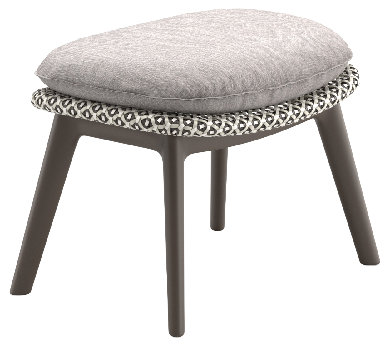 Set Mbrace Hocker mit Sitzkissen, black pepper/pepper, 472 natura taupe