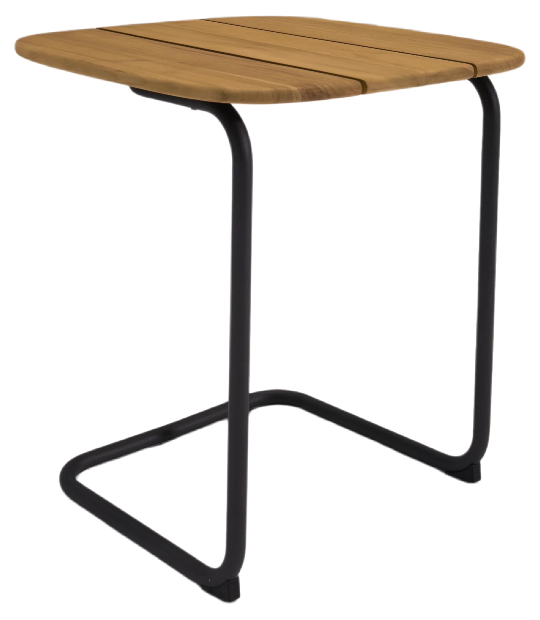 Maya Beistelltisch 41x41cm, Edelstahl eisengrau/Teak
