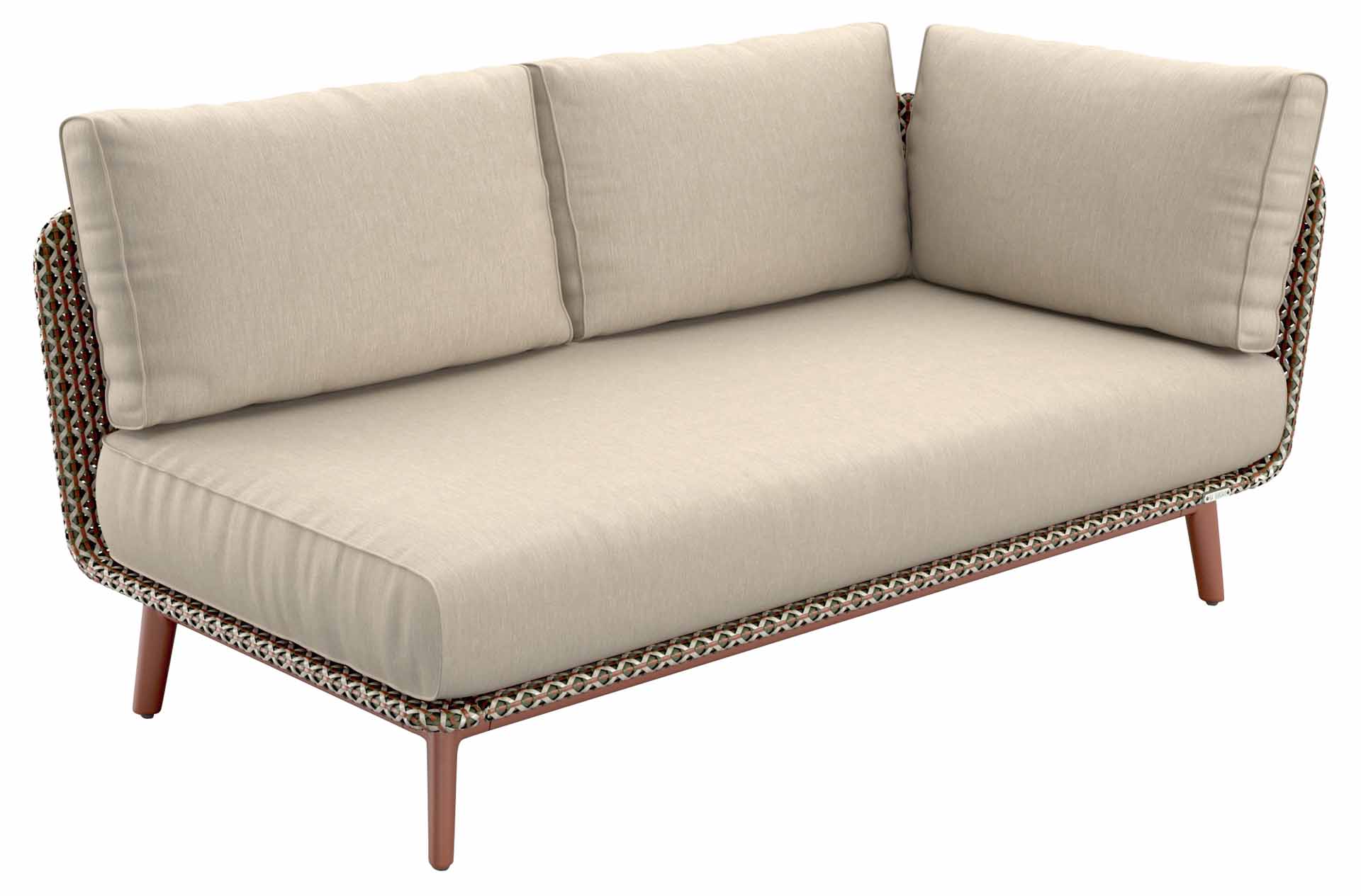 MBARQ Lounge Eckmodul links, terracotta/chestnut