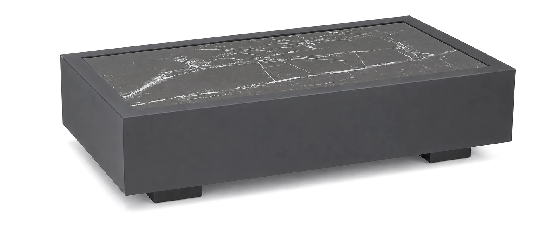 Bari Lounge Kaffeetisch 90x45cm, grau/Keramik grey marble