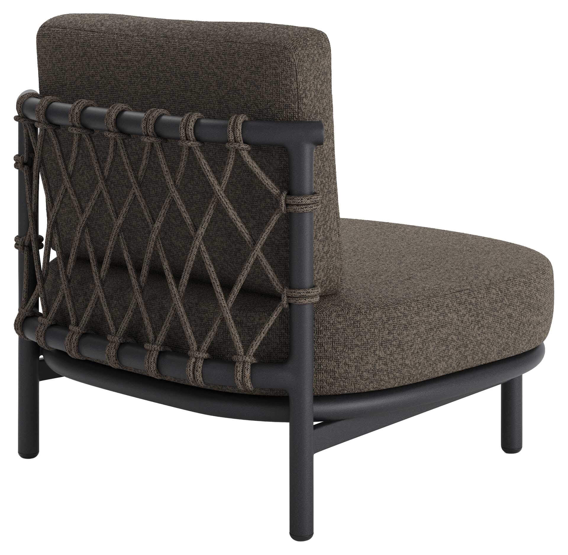 Mezzo Lounge Sessel grau/mocca, Kissen bronce