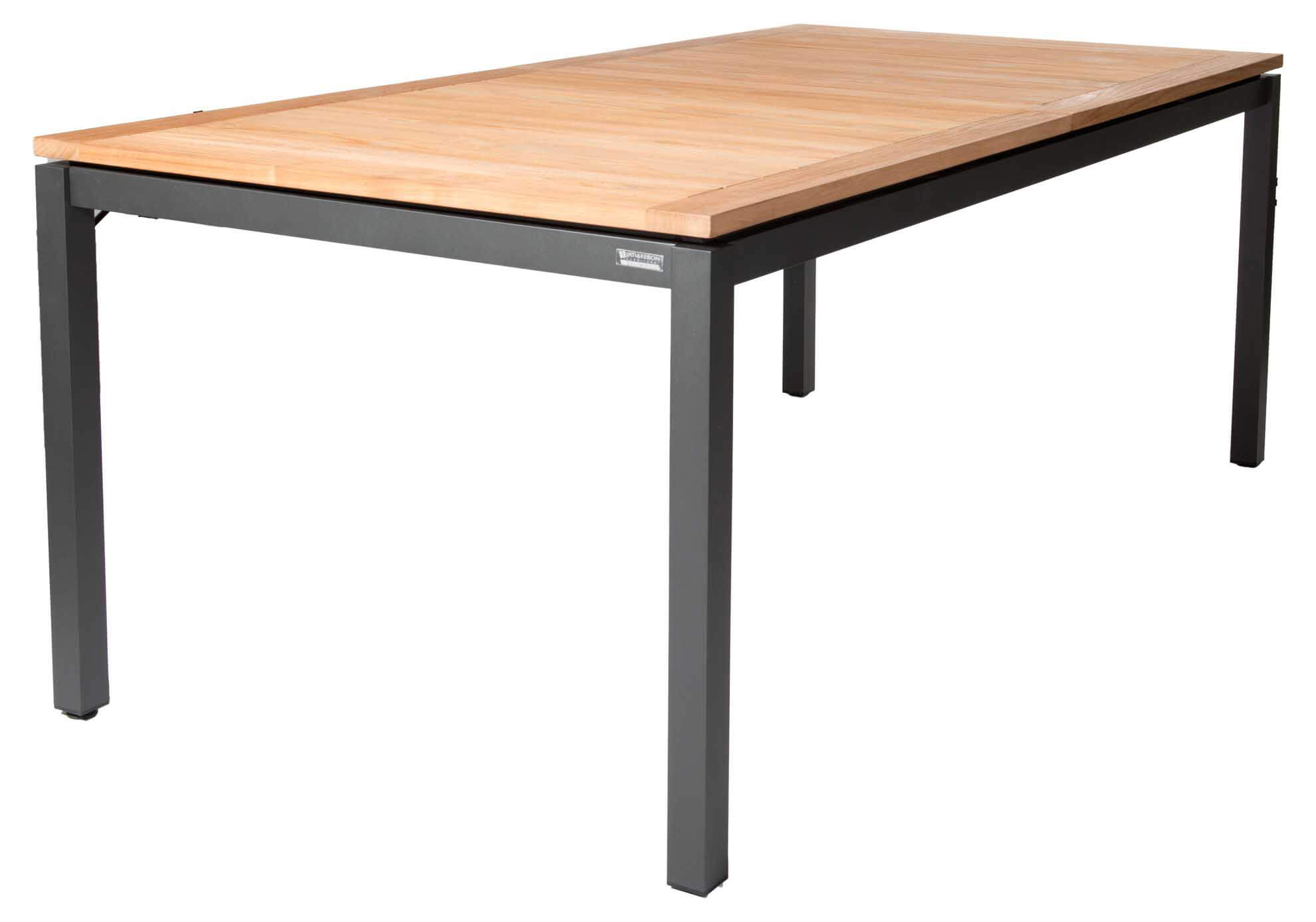 Mallorca Ausziehtisch 150/207x90cm rechteckig, eisengrau/Teak