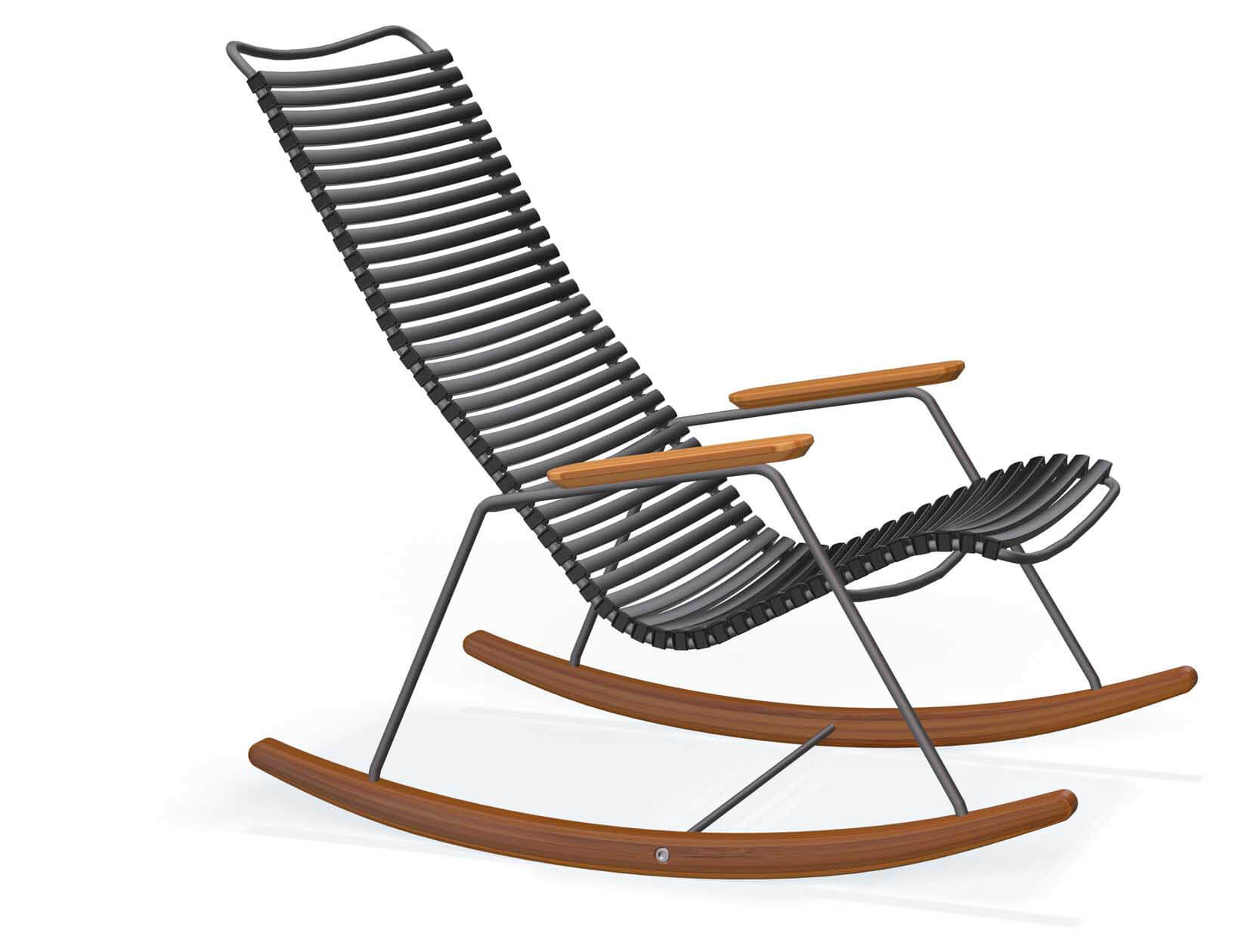 Click Rocking Schaukelstuhl, grau/schwarz, Armlehnen Bambus