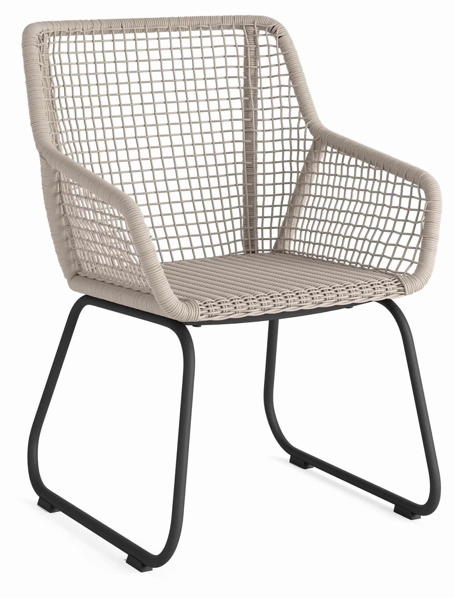 Alden Geflechtsessel eisengrau/beige, open weaving