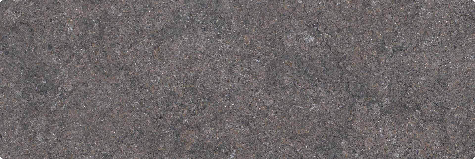 Tischplatte 300x105cm Ecken abgerundet (Radius R50), Dekton pietra grafite (8mm)