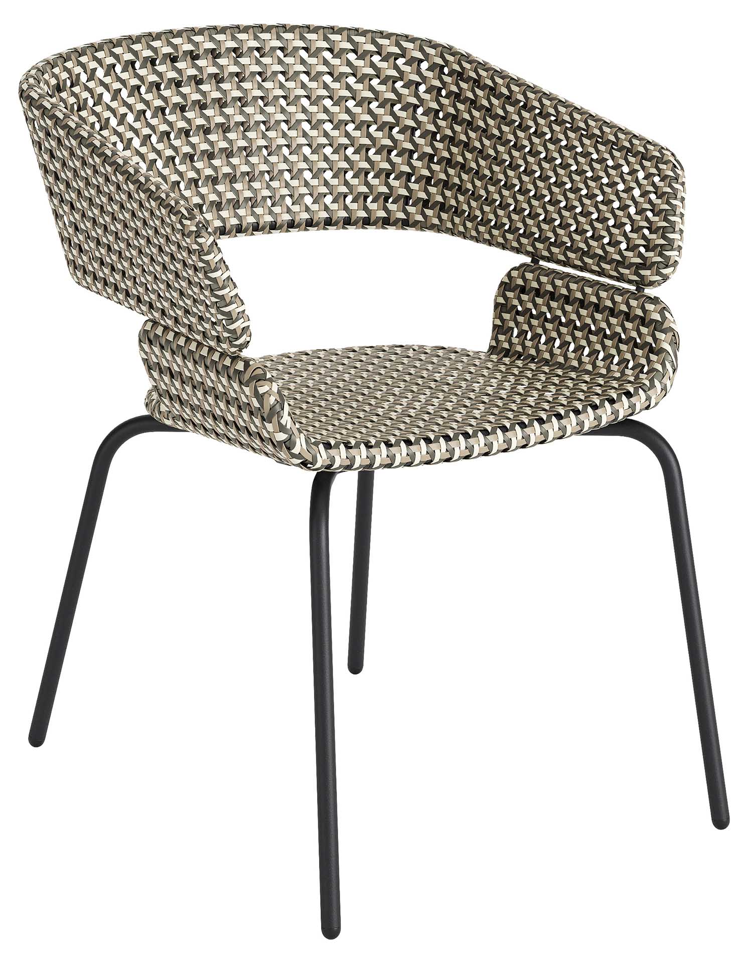 Phil Stapelsessel Alu eisengrau, Geflecht soft slate