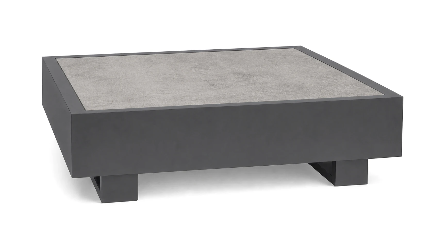 Bari Lounge Kaffeetisch 90x90cm, grau/Dekton kreta