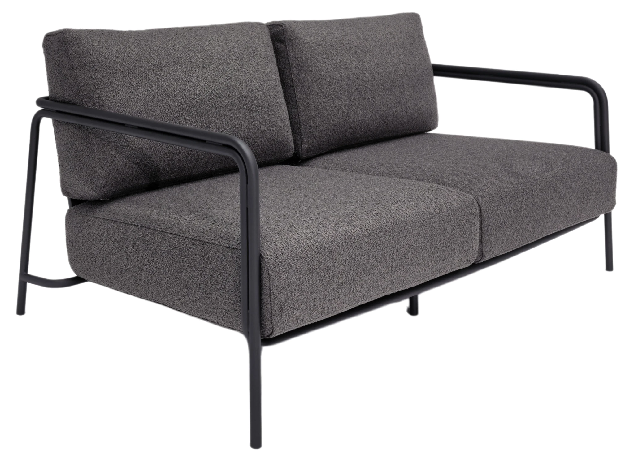 Enzo 2-Sitzer Lounge Sofa, eisengrau/Kissen havana anthrazit