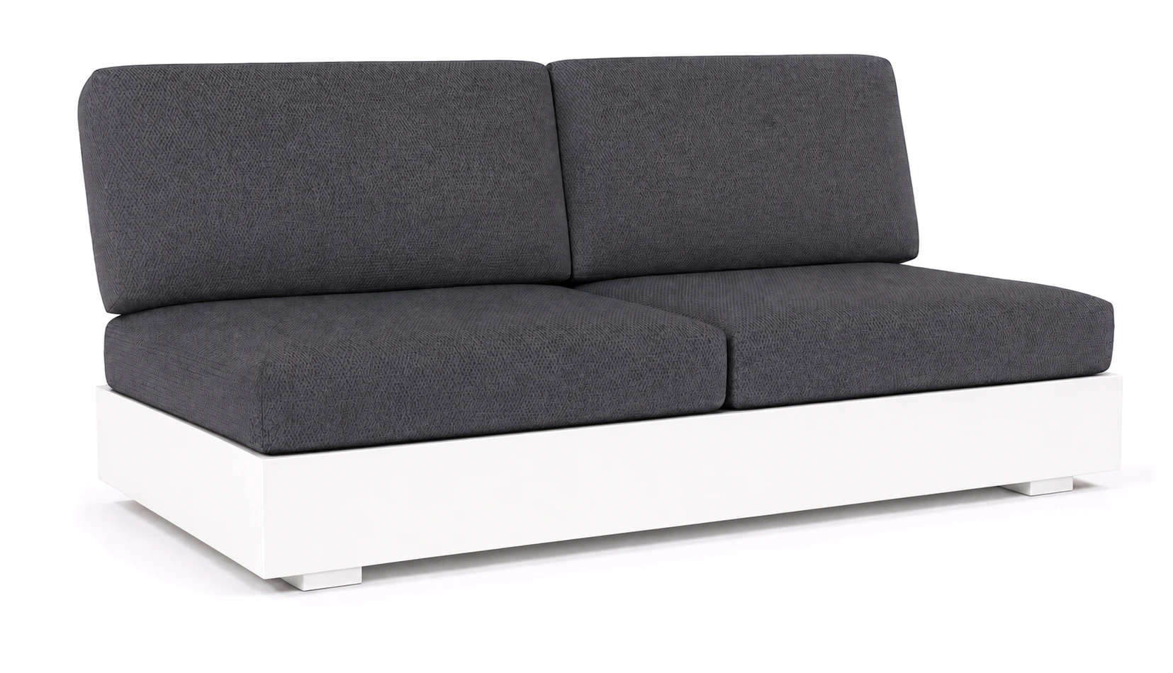 Bari 2-Sitzer Lounge Sofa weiß/Sunbrella® lopi shadow R013