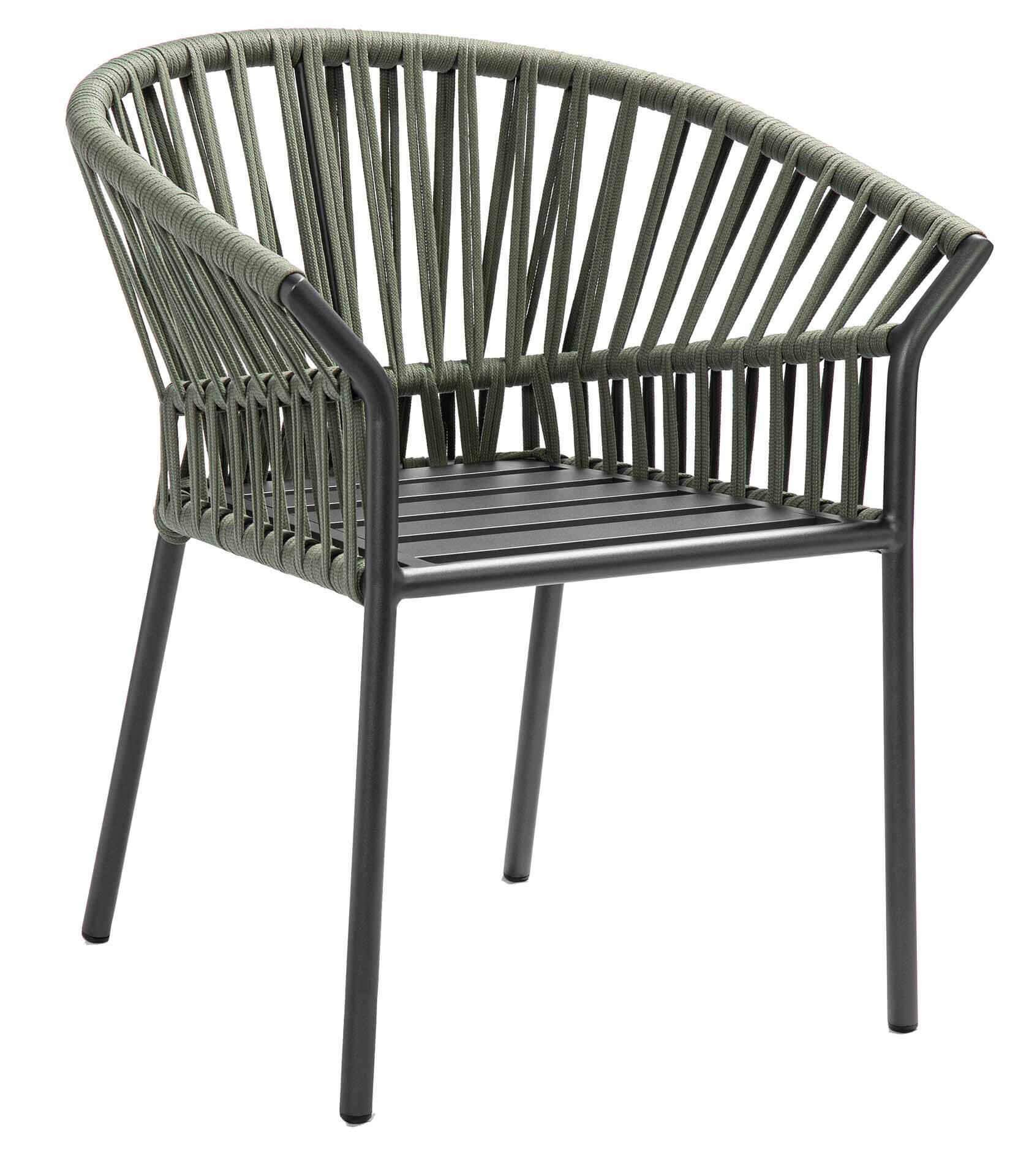 Tofino Stapelsessel, Aluminium eisengrau/Rope khaki