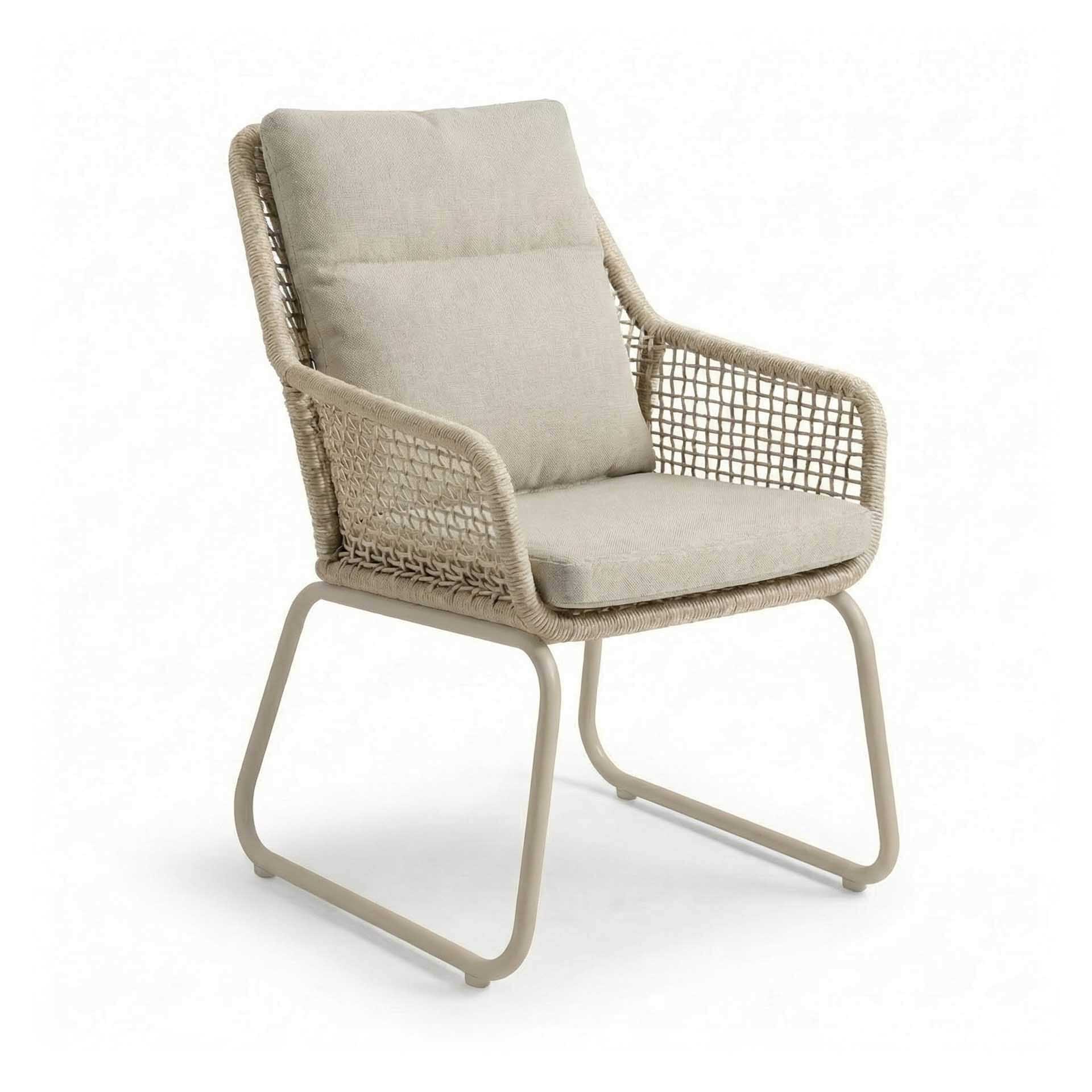 Tavira Geflechtsessel, dune/sand, Auflage beige