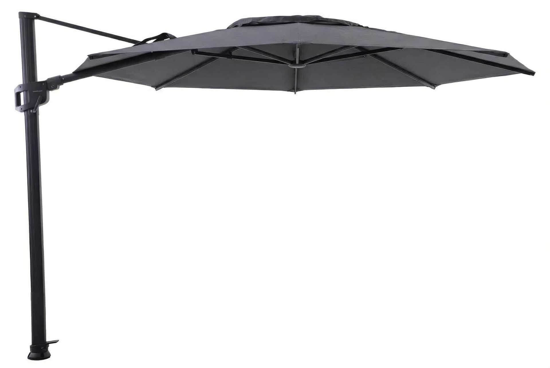 Solara Luxe Freiarmschirm 350cm rund, eisengrau/basalt